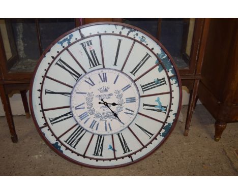 MODERN METAL FRAMED LARGE WALL CLOCK, APPROX 75CM DIAM