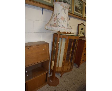 STAINED WOOD LAMP STANDARD, APPROX HEIGHT 135CM PLUS SHADE