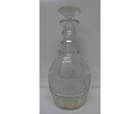 A late 19th Century glass decanter