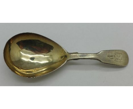 A Victorian silver caddy spoon, London 1848, James Whiting