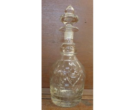An Edwardian glass decanter