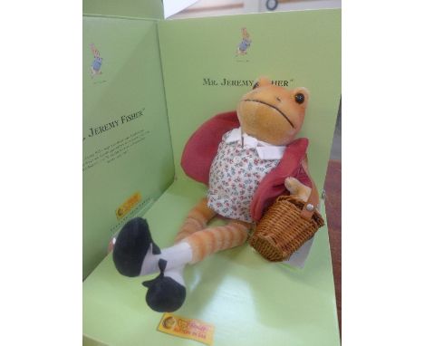 A Steiff soft toy, Mr. Jeremy Fisher, boxed