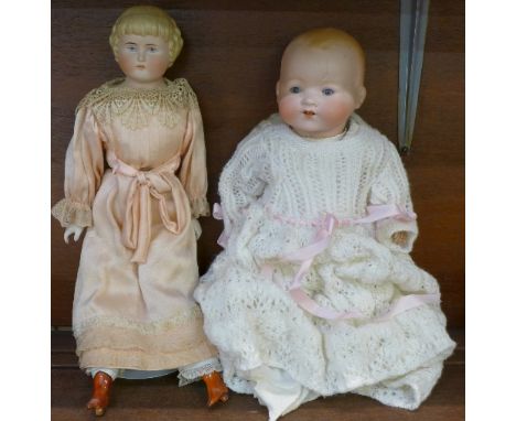 An Armand Marseille doll, 351/3½K, head a/f and one other doll