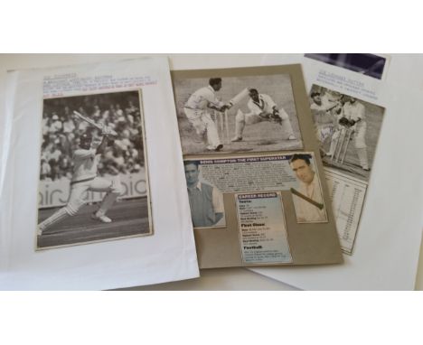CRICKET, signed photos, inc. Viv Richards, Denis Compton, Len Hutton &amp; Andrew Flintoff, the first three laid down to card