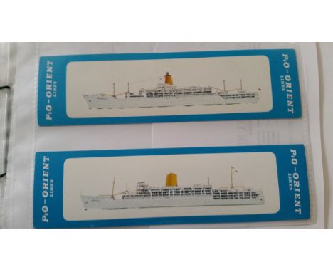 P. &amp; O., Nine Big ships, complete bookmarks (232 x 63mm, VG to EX, 9
