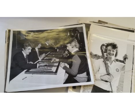 MIXED SPORT, selection of press photos, 1960s-70s, inc. Skiing, Curling, Ballroom Dancing, Judo, Tug-O-War, Archery, Wrestlin