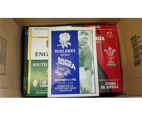 RUGBY UNION, programmes for South Africa, 1992 onwards, inc. first two matches in England after re-entry after apartheid (199