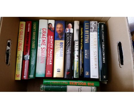 CRICKET, signed hardback editions of biographies, inc. Garfield Sobers, Len Hutton, Ian Botham, Graeme Swann, Brian Close, Pa