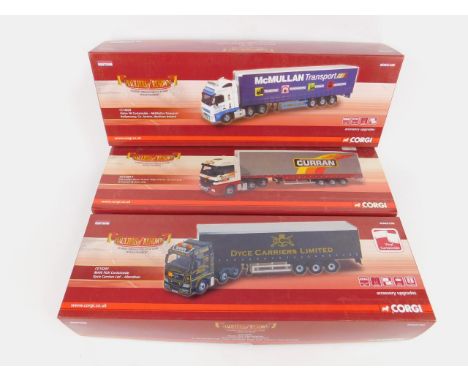 Three Corgi die cast Hauliers of Renown Lorries, scale 1:50, limited edition, boxed, comprising CC13811, CC14020 and CC15201.