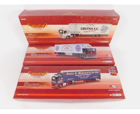 Three Corgi die cast models of lorries, Hauliers of Renown, scale 1:50, limited edition, boxed, CC13910, CC14027 and CC15401.