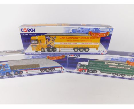 Three Corgi die cast Hauliers of Renown Lorries, scale 1:50, limited edition, boxed, comprising CC15210, CC13825 and CC14115.