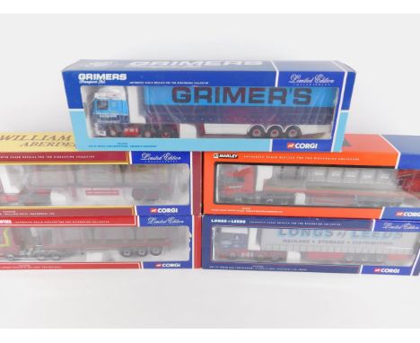 Corgi die cast models of heavy haulage lorries, scale 1:50, limited edition, boxed, CC13212, CC12208, CC12217, CC13102 and CC