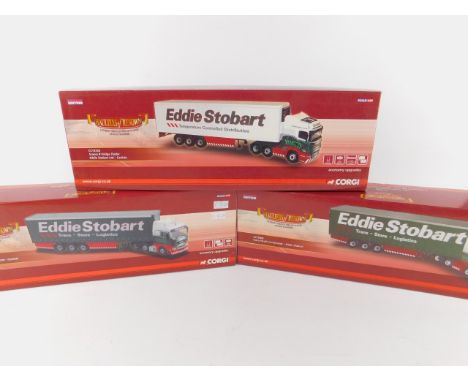 Corgi die cast models of heavy haulage lorries, scale 1:50, limited edition, boxed, comprising Iveco Stralis Curtainside, Edd