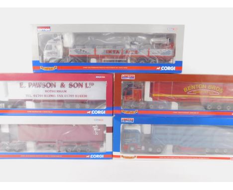 Corgi die cast models of heavy haulage lorries, scale 1:50, limited edition, boxed, comprising Volvo FH Curtainside, Benton B