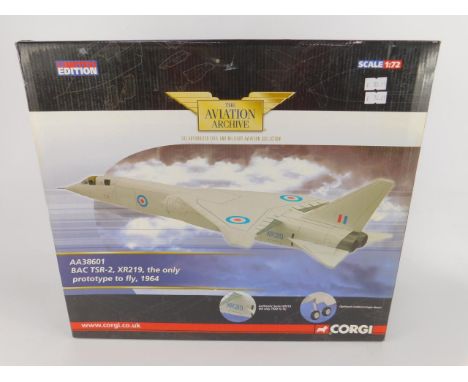 A Corgi Aviation Archive die cast model of a BAC TSR-2, XRR19, the only prototype to fly 1964, scale 1:72, limited edition, A