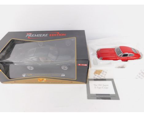 Vanguards and Corgi die cast models of vintage trucks and cars, Maisto model of an Aston Martin DB7 Vantage, scale 1:18, and 