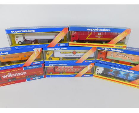 Corgi die cast models of Superhaulers, scale 1:76. boxed, comprising TY86711, TY86812, TY86804, TY86806, TY86811, TY86715, TY