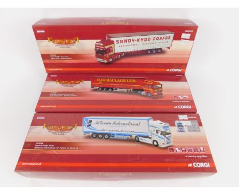 Three Corgi die cast models of lorries, Hauliers of Renown, scale 1:50, limited edition, boxed, CC12940, CC15206 and CC13736.