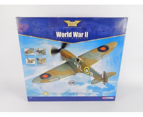 A Corgi Aviation Archive die cast model of a Spitfire Mk1, N31383/KL-B 'Kiwi', Pilot Officer Alan Deere, No54 Squadron RAF Wo