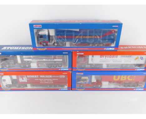 Corgi die cast models of heavy haulage lorries, scale 1:50, limited edition, boxed, CC13614, CC12814, CC13606, CC13226 and CC