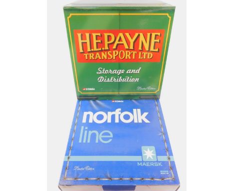 A Corgi die cast H.E. Payne Transport Storage and Distribution set, scale 1:50, limited edition, CC99147, and a Norfolk Line 