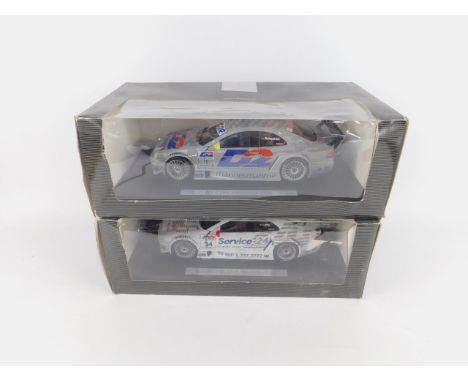 Two Mercedes Benz die cast models, Edition Motorsport, scale 1:18, boxed, comprising Service 24h AMG Mercedes CLK and D2 AMG 