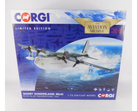 A Corgi Aviation Archive die cast model of a Short Sunderland MKIII, EJ134, No 461 Squadron RAAF 1943, scale 1:72, limited ed