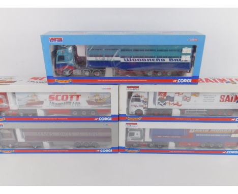 Corgi die cast models of heavy haulage lorries, scale 1:50, limited edition, boxed; CC13904, CC13705, CC13406, CC12929 and CC