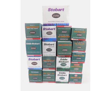 Atlas Editions die cast models of Eddie Stobart lorries, trucks and other vehicles, scale 1:76, special edition, boxed, (18).