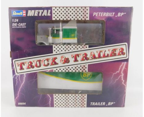 A Revell die cast model of a Peterbilt BP Truck and Trailer, scale 1:24, 08894, boxed.