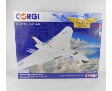 A Corgi Aviation Archive die cast model of an Avro Vulcan B MK2, XL321, 617 Squadron, RAF Scampton Lincolnshire 1964, scale 1