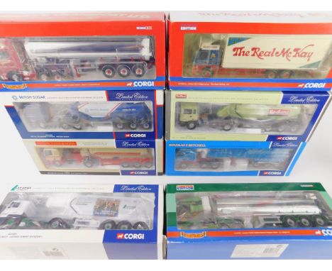 Corgi die cast models of heavy haulage lorries, scale 1:50, limited edition, boxed; CC13515, CC12426, CC13712, 75903, CC12009