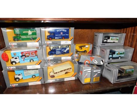 Corgi Classics die cast vintage trucks, lorries and buses, and further Corgi vehicles, boxed, (20).
