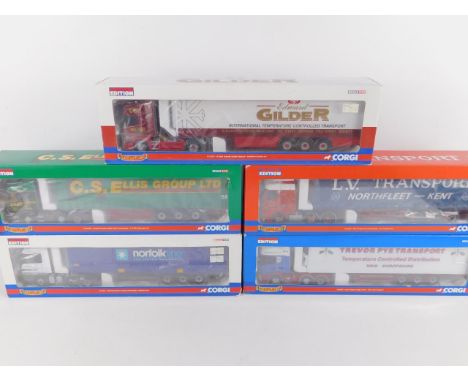 Corgi die cast models of heavy haulage lorries, scale 1:50, limited edition, boxed; CC12933, CC13703, CC13227, CC13806 and CC