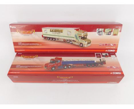 A Corgi die cast model of a Scania T Dropside and sand bag load, with Moffett Mounty, Larkins Logistics Ltd, scale 1:50, limi