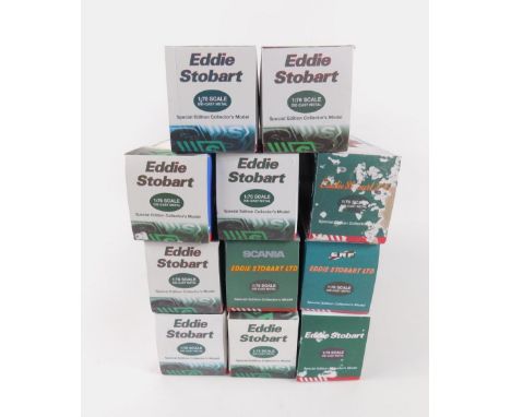 Atlas Editions die cast models of Eddie Stobart lorries, trucks and other vehicles, scale 1:76, special edition, boxed, (11).