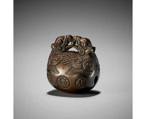 A LARGE WOOD NETSUKE OF A MOKUGYO, ATTRIBUTED TO GYOKUMINAttributed to Gyokumin, unsignedJapan, Tokyo, Asakusa district, late