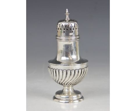 A Victorian silver sugar caster, Cornelius Desormeaux Saunders & James Francis Hollings (Frank) Shepherd, Birmingham 1886, of