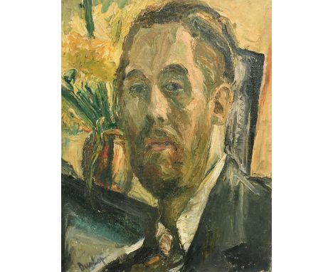 Ronald Ossory Dunlop (1894-1973) British, A self-portrait, oil on canvas, signed, 20" x 15.75", (51x40cm).