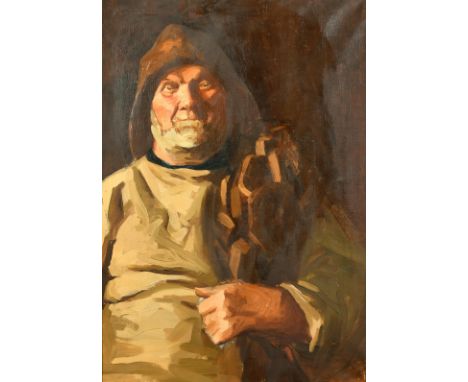Probably Newlyn School, late 19th/Early 20th Century, a study of a fisherman, oil on canvas, 30" x 20", (76 x 51cm).