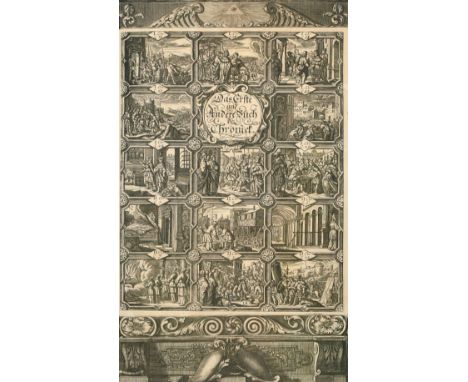 Old Master engraving of The First and second book of Chronicles, (possibly an illustration for a German bible), 13" x 7.75", 