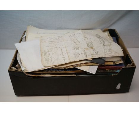 Large quantity of maps, magazines, prints, engravings etc in three boxes. 