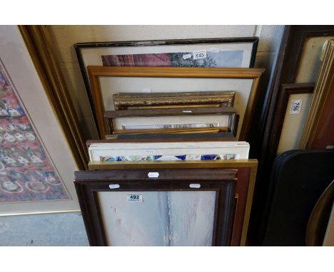 A quantity of paintings and prints to include seascapes, landscapes, floral etc. 