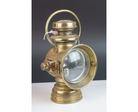 A early 20th century large brass Powell and Hammer car or carriage  lamp. 