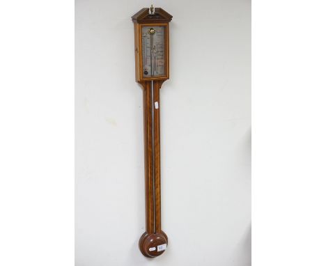 Reproduction Regency Stick Barometer, the silvered face marked ' Comitti, Holborn ', approx. 96cms high 