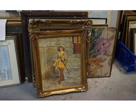 A quantity of paintings and prints to include portraits sporting etc. 