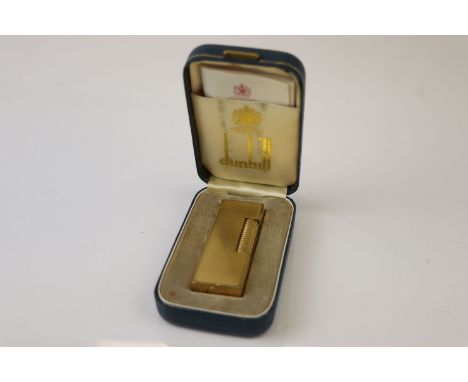 Boxed Dunhill Gold plated Lighter, complete with instruction booklet 