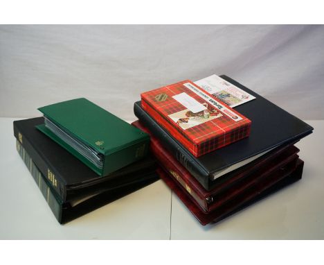 Seven albums of first day covers and a quantity of mixed stamps in a tin mainly British. 