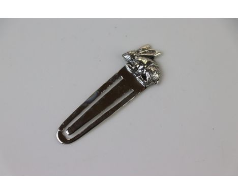 Silver Bookmark with Rabbit finial 