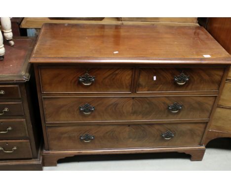 George III style Mahogany Chest of Two Short over Two Long Drawers, raised on bracket feet, 113cms wide x 84cms high 